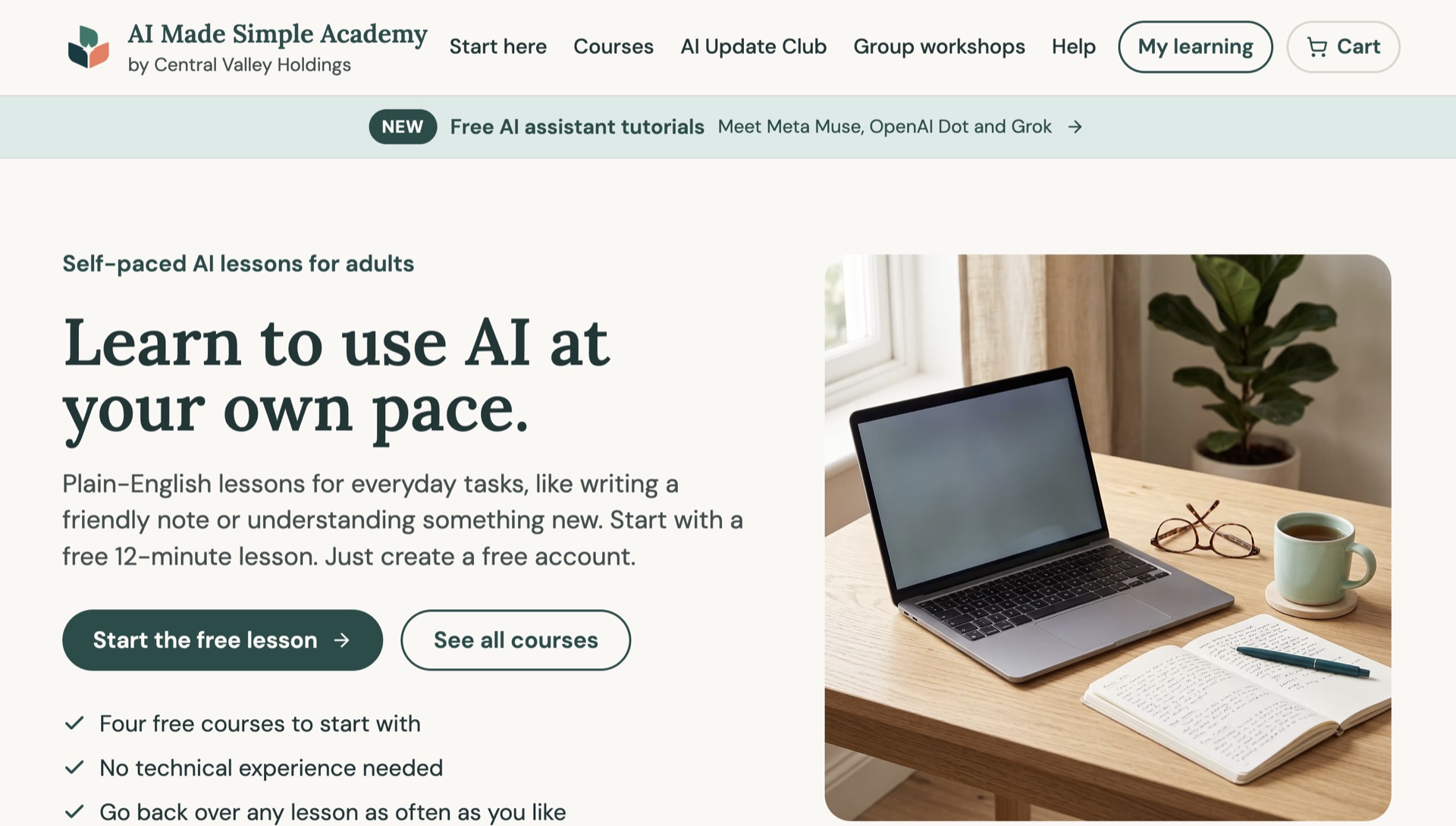 AI Made Simple Academy website preview